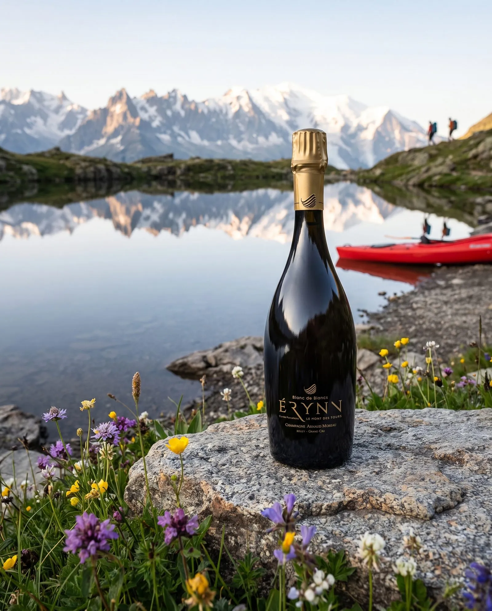 Champagne Arnaud Moreau Érynn · au bord d'un lac de montagne